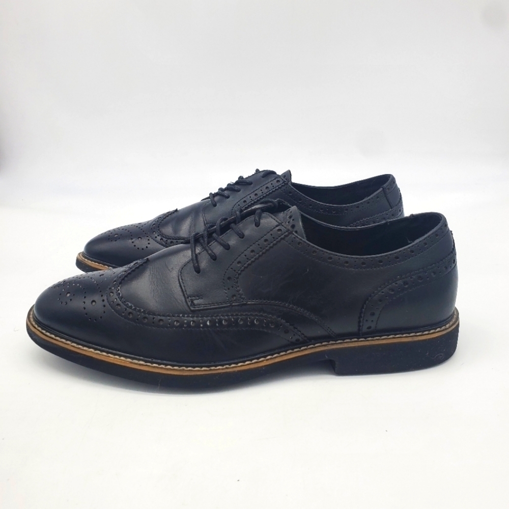 Asher Green Dress Shoes Mens 10.5M Genuine Leather AG100 Black Oxfords